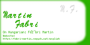 martin fabri business card